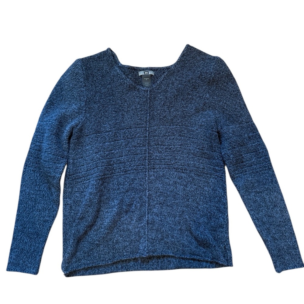 REI V-neck Textured Knit Blue Medium Sweater Gorpcore Hiking Outdoor Pullover